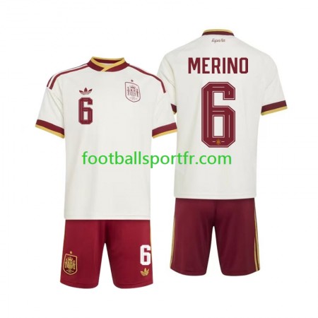 Tenue Espagne Mikel Merino 6 Enfant Exterieur Coupe du monde 2026 Maillot de Foot